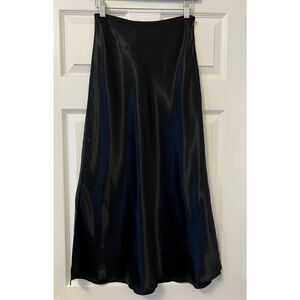 Arket Black Satin Midi Skirt
